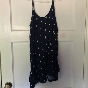 Blue & white polka dot skater dress
